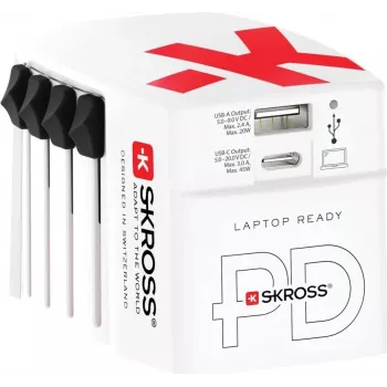 Laturi Skross 1.302332 Indoor AC 100-250V 20V 1x USB Type-C valkoinen