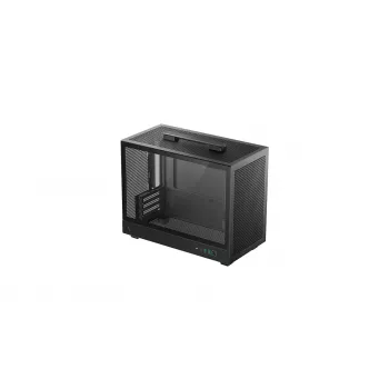 DeepCool CH160 PLUS R-CH160-BKNGM0-G kompakti (SFF) tietokonekotelo, Mini-ITX/Micro-ATX, karkaistu lasi, musta