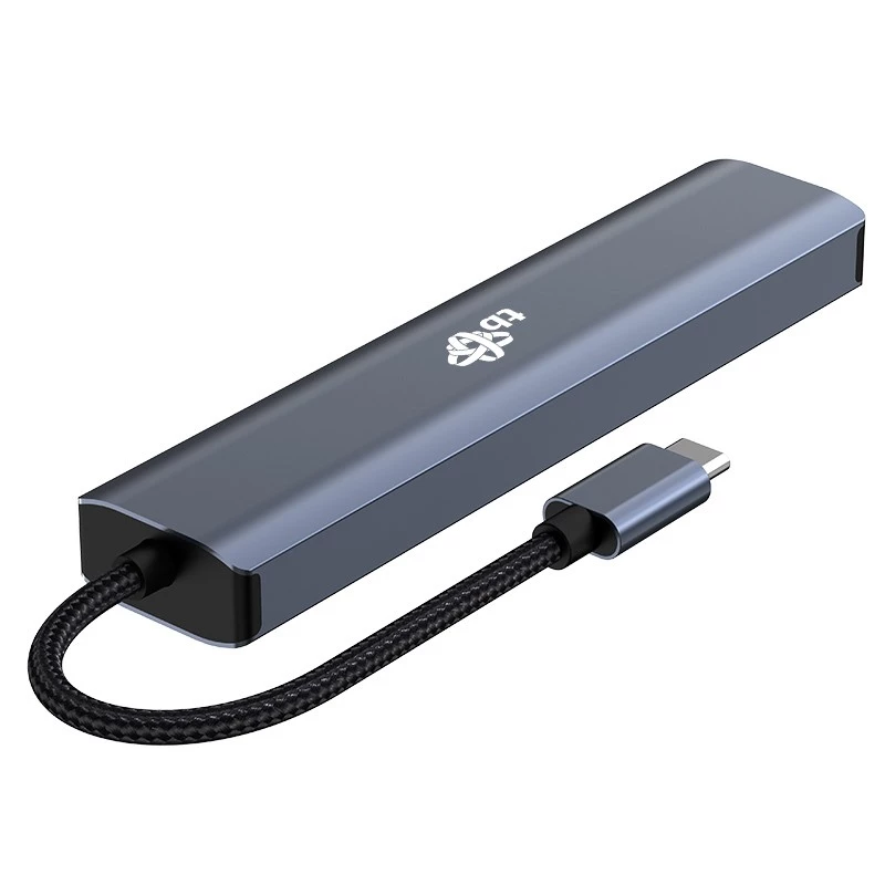 Adapteri HUB USB C 6in1 - HDMI, USBx3, PD, RJ-45