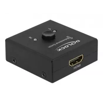 DeLock HDMI 2-1 kaksisuuntainen 4K 60 Hz kompakti - Retail Box - video/audio-kytkin - 2 x HDMI - pöytämalli (64072)