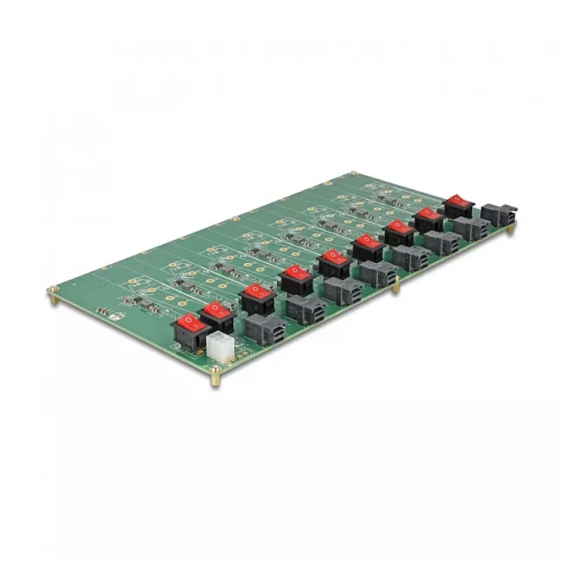 Delock M.2-testilevy 8x M.2 NVMe Key M SSD:lle, SFF-8643, 61073