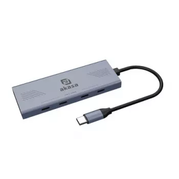 Akasa 4-porttinen USB-C (USB 3.2 Gen 2) -moniporttikeskitin USB-C-liittimellä alumiini (anodisoitu) AK-CBCA32