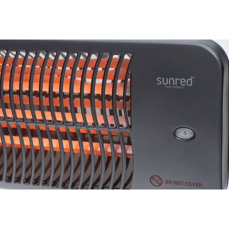 Kvartsisähkölämmitin SUNRED LUG-2000W — 2000 W, kvartsilasielementti, ulkokäyttöön, seinäasennus, IP24, musta