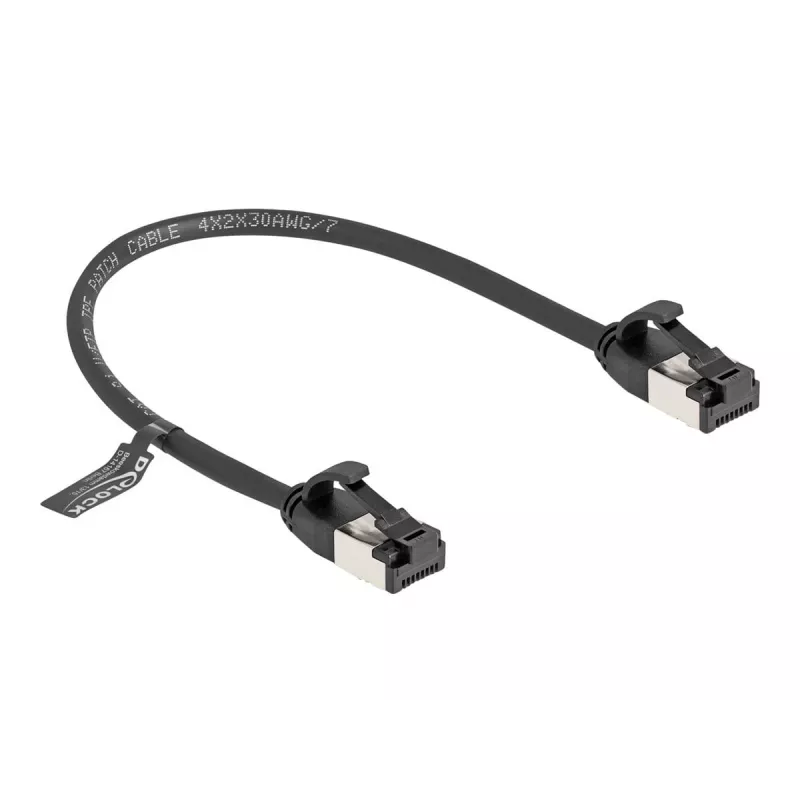 Verkkokaapeli DeLOCK RJ45-kaapeli pistoke-pistoke Cat.8.1 0,25 m musta