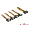 SATA-kaapeli DeLOCK 60158 0,5m SATA 15-pin 4 x SATA 15-pin monivärinen