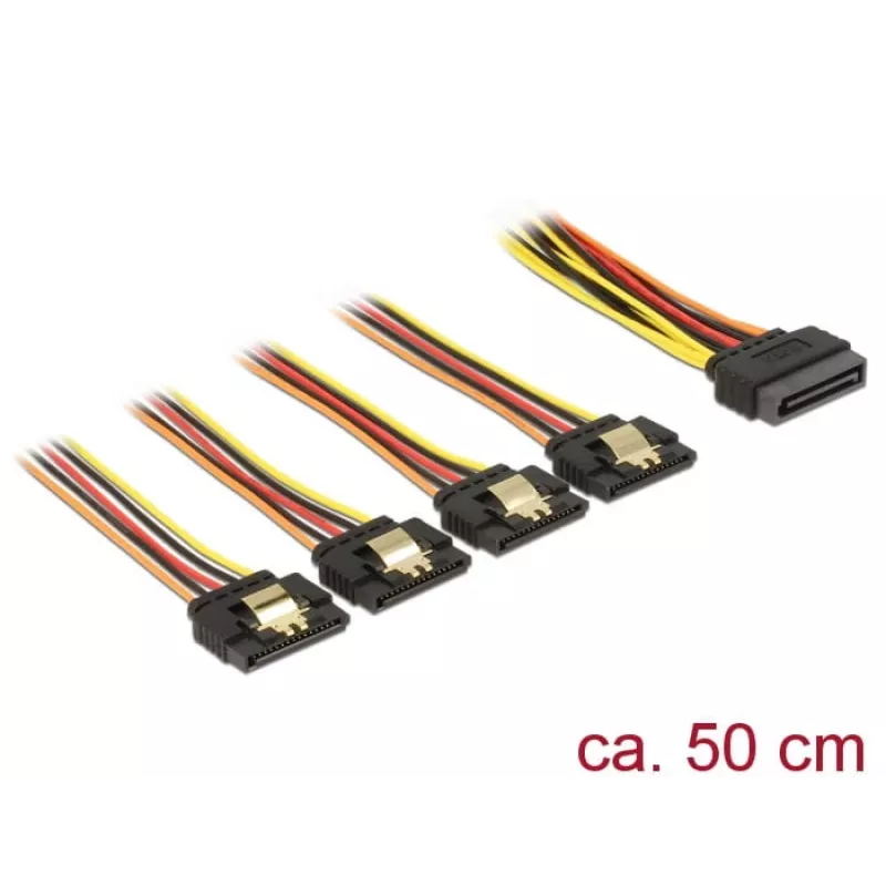 SATA-kaapeli DeLOCK 60158 0,5m SATA 15-pin 4 x SATA 15-pin monivärinen