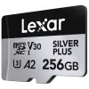 Muistikortti microSD 256GB C10 A2 U3 V30 205/150MB/s Silver Plus