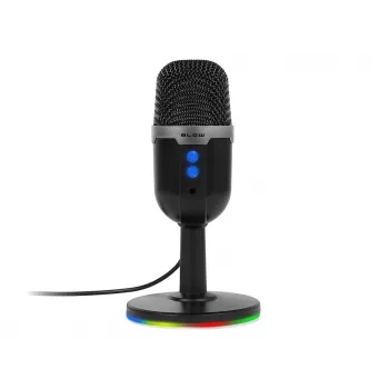 Studiomikrofoni BLOW LED-telineellä — johdollinen USB 2.0, 20–16000 Hz, herkkyys -50 dB, 237 g