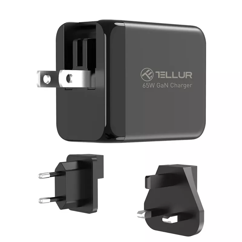 Seinänalaturi Tellur TLL151451 65W, 3-porttinen (2x USB-C, 1x USB-A)