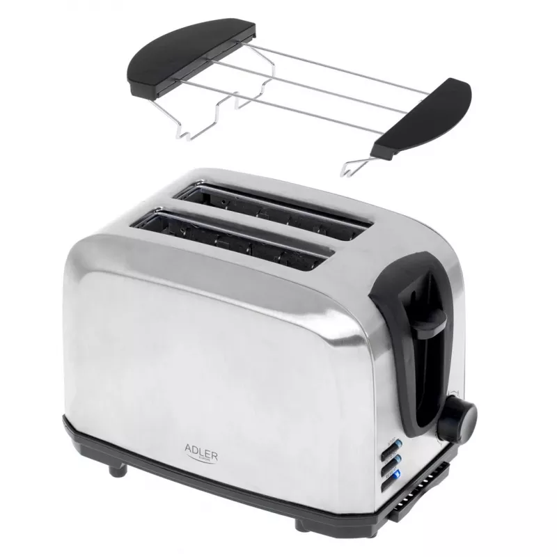 Leivänpaahdin Adler AD 3222 2 viipaletta 1000 W hopea