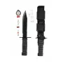 Kiinteäteräinen selviytymisveitsi Mil-Tec Special Forces 15368000 – ruostumaton teräs, full tang, 310 mm kokonaispituus, 185 mm terä, musta