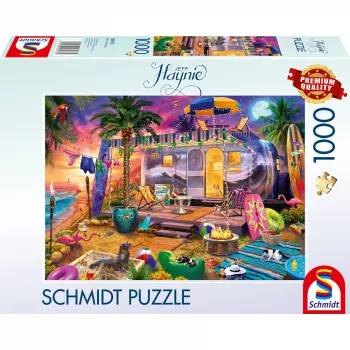 Palapeli Schmidt Spiele Jeff Haynie 1000 palaa — Wohnwagen am Meer, maisemallinen 1000 palan palapeli