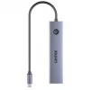 USB-C-keskitin Unitek H1124AGY01 100W PD, HDMI 2.0, 2x USB‑A, 2x USB‑C, SD/microSD-kortinlukija — alumiini