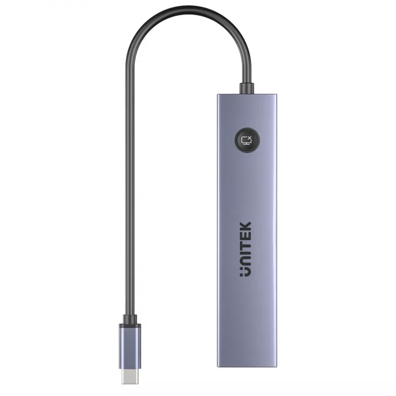 USB-C-keskitin Unitek H1124AGY01 100W PD, HDMI 2.0, 2x USB‑A, 2x USB‑C, SD/microSD-kortinlukija — alumiini
