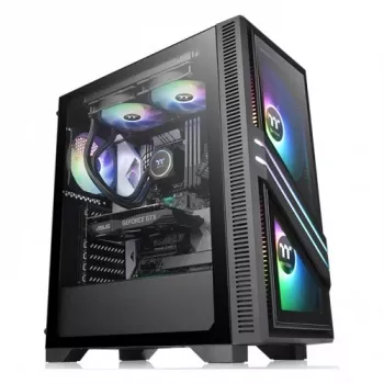 PC-kotelo Thermaltake Versa T35 TG RGB Midi Tower musta