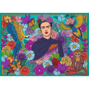 Palapeli - Frida Kahlon paratiisi: papukaijat, apinat 1000 palaa