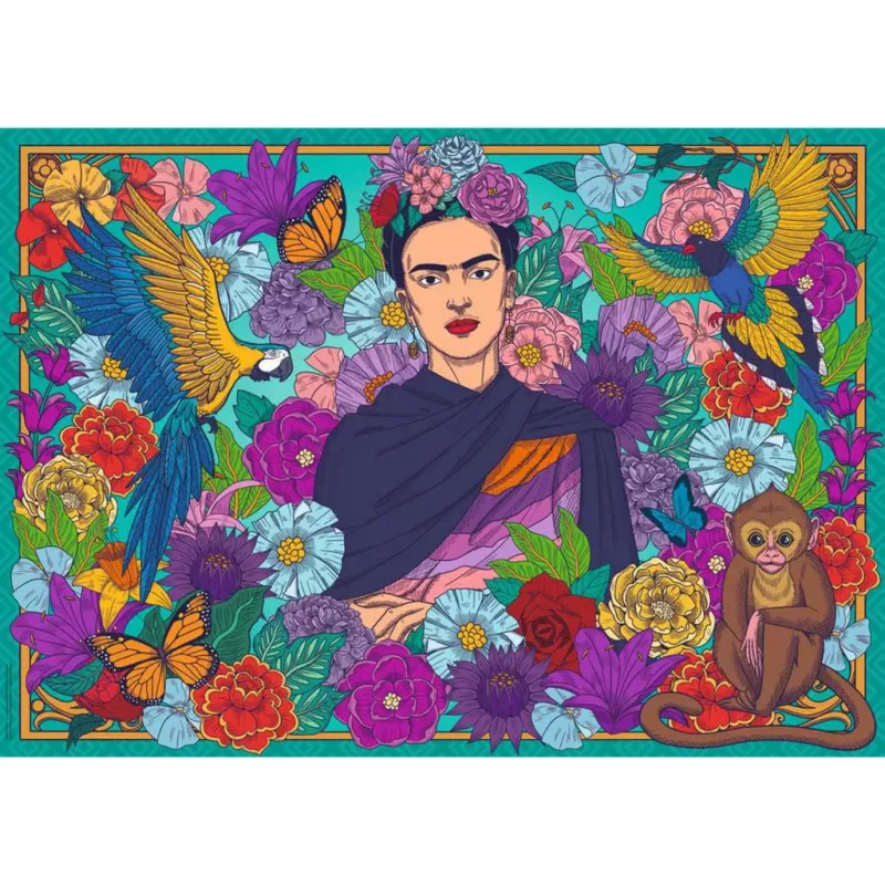 Palapeli - Frida Kahlon paratiisi: papukaijat, apinat 1000 palaa