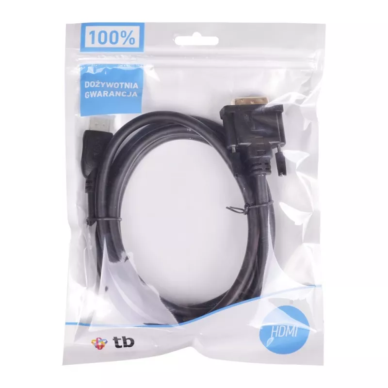 TB HDMI-DVI-kaapeli 1,8 m kultapäällysteinen, DVI 24+1