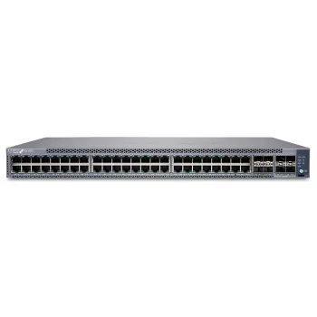 Juniper EX4100 48-porttinen 10/100/1000BaseT PoE+, 4x 10G SFP+ uplink-porttia, 4x 25G SFP28 stacking-/uplink-porttia, redundantit tuulettimet, 1 AC-virtalähde JPSU-920-AC-AFO sisältyy (optiikka myydään erikseen) vakio-ohjelmistolla. TAA-yhteensopiva. (EX4100-48P)