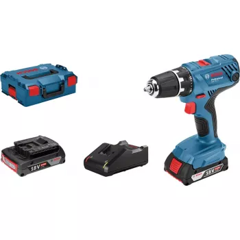 Bosch GSR 18V-21 Professional 06019H1008 akkuporakone-ruuvinväännin, 18 V, 55 Nm, 13 mm istukka, 2 akulla, sininen/musta