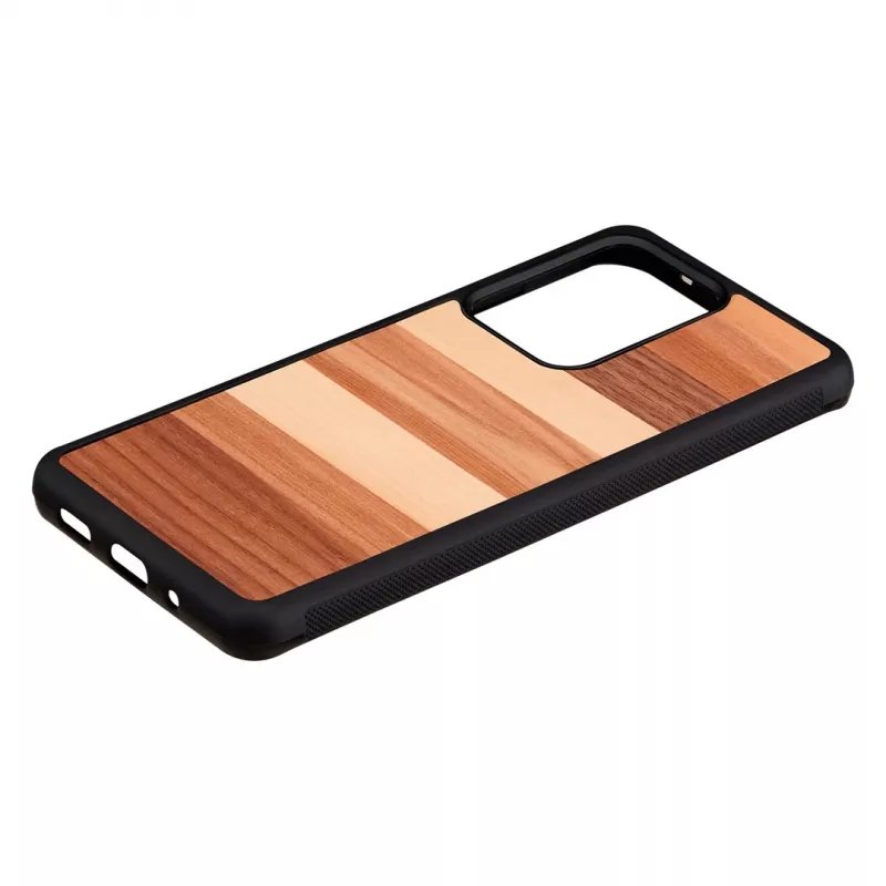 man and wood -suojakotelo Galaxy S20 Ultra — musta puuviimeistely