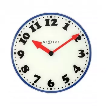 NeXtime seinäkello 8151 Boy, Ø43 cm, valkoinen/sininen/musta/punainen