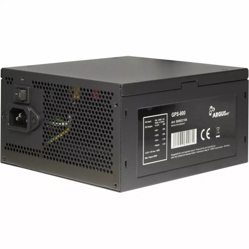 Virtalähde Inter-Tech Argus GPS-800 800W, 80+ Gold, ATX, 14cm tuuletin