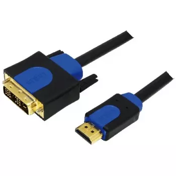 Videokaapeli-adapteri LogiLink CHB3102 2 m HDMI DVI-D musta sininen