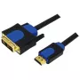 Videokaapeli-adapteri LogiLink CHB3102 2 m HDMI DVI-D musta sininen