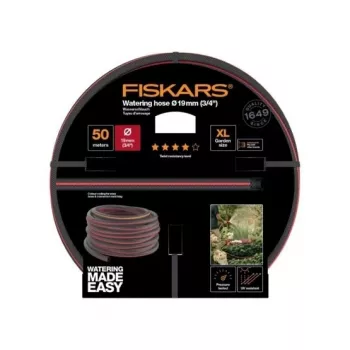 Puutarhaletku Fiskars 1027111 50 m maanpäällinen musta punainen