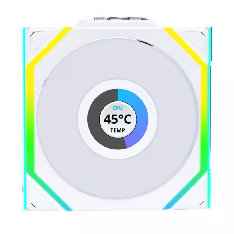 Lian Li UNI FAN SL Wireless LCD ARGB 120 mm valkoinen 3 kpl:n pakkaus