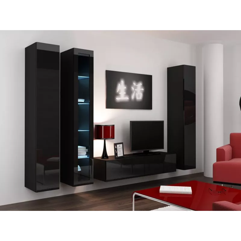 Cama-vitriini VIGO '180' 180/40/30 musta/musta kiiltävä