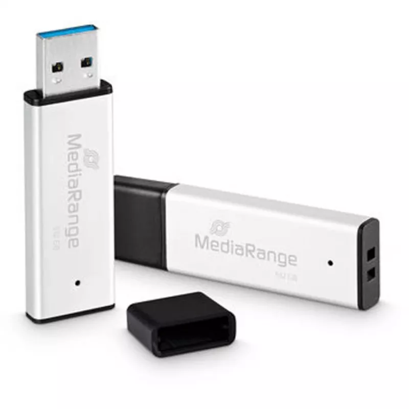 USB-muistitikku MediaRange MR1904 512 GB USB Type-A 3.2 Gen 1 (3.1 Gen 1) musta/hopea