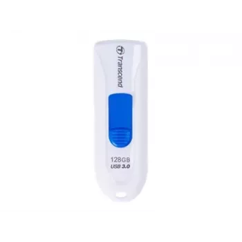 Transcend JetFlash 790 TS128GJF790W USB-muistitikku, 128 GB, USB 3.1 Gen 1, sisäänvedettävä liitin, valkoinen