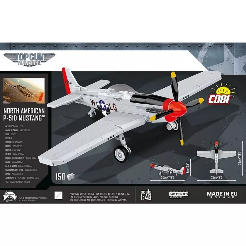 COBI 5847 Top Gun Maverick P-51D Mustang 150 palaa