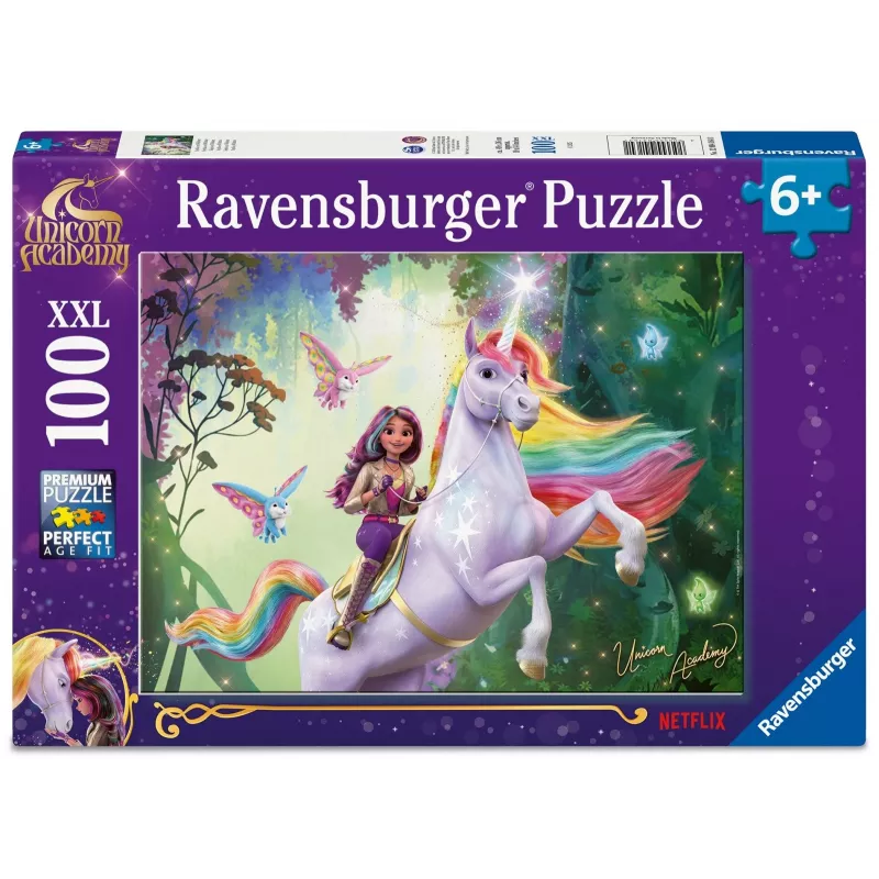 Ravensburger palapeli XXL 100 palaa – Unicorn Academy – suurikokoinen lastenpalapeli