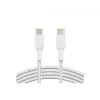 Kaapeli punottu USB-C - USB-C 1 m valkoinen