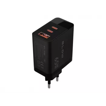 LCD-seinälaturi USB-pistorasia + USB-Cx2 PD 65W GAN musta wattimittari