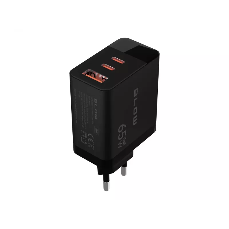 LCD-seinälaturi USB-pistorasia + USB-Cx2 PD 65W GAN musta wattimittari