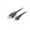 USB 2.0 -kaapeli LANBERG CA-USBM-10CC-0018-BK, Micro-USB B - USB A, 1,8 m, musta