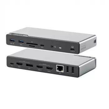 ALOGIC DV4 - telakointiasema - kannettavalle tietokoneelle - USB-C / USB-A - 3 x HDMI, DP - 1GbE (DUCDV4)
