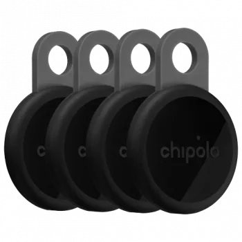 Chipolo LOOP 4 kpl pakkaus ladattava Bluetooth-paikannin Charcoal Apple Find My -yhteensopiva