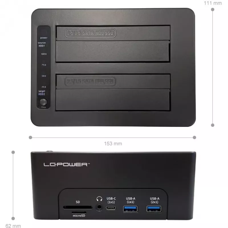 LC-Power telakointiasema USB 3.2 Gen 2x1