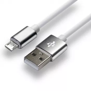 everActive kaapeli USB 1m - valkoinen, silikoni, pikalataus, 2,4A - CBS-1MW