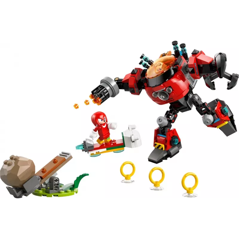 LEGO rakennuslelusarja Sonic the Hedgehog 77005 Knuckles vs Dr Eggman Egg Crusher Mech, 350 osaa, ikä 8+