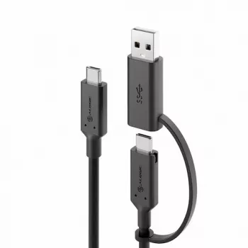 ALOGIC Elements Series USB-C - USB-C -kaapeli USB-A-adapterilla 1,2 m 5 A 10 Gbit/s