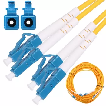 Kuitupatchkaapeli Extralink EX.2862 LC–LC 0,5 m G.652D FTTH keltainen täysduplex