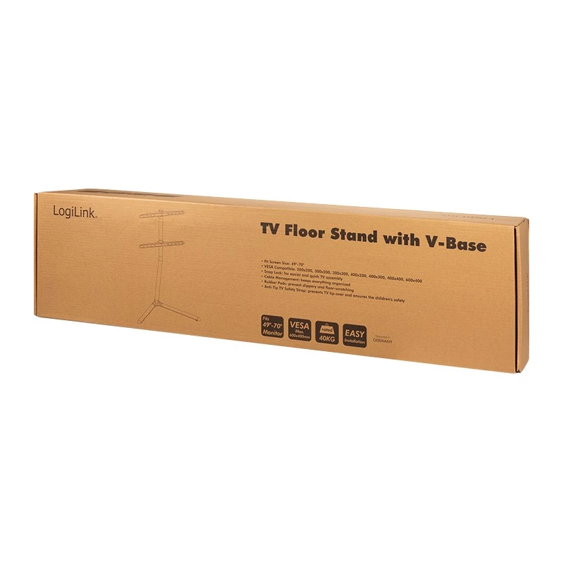 LogiLink BP0079 television lattiajalusta V-jalalla, 49–70 tuumaa, 40 kg, musta
