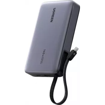 Powerbank UGREEN PB551 20 000 mAh 145W 1x USB-C, 1x USB-A ja sisäänrakennettu kaapeli (55992B)