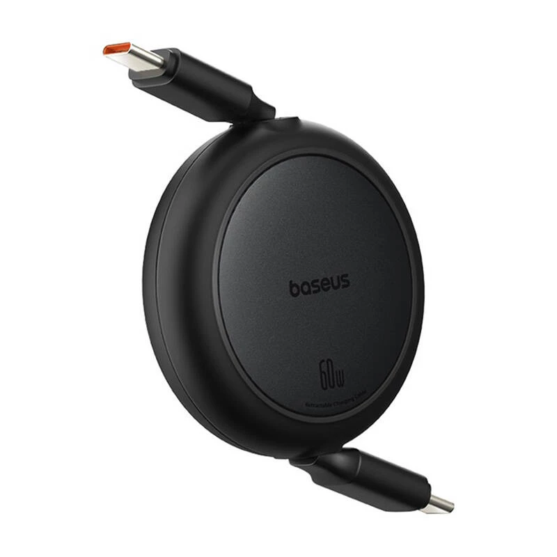 Baseus Free2Pull Mini USB-C - USB-C USB-kaapeli, 60 W, 1 m, (musta)
